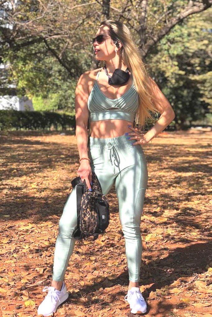 Mint Fearless High Waisted Fitted Joggers - Hellokini
